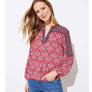 NWT Loft mixed mosaic blouse. Size small or XS